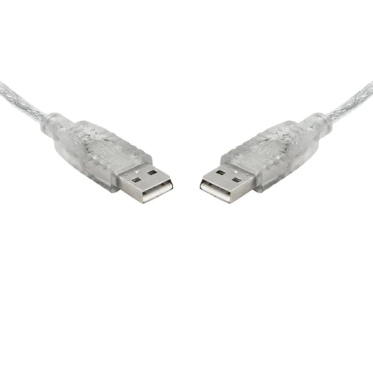 8Ware USB 2.0 Cable (2m) - Transparent | Fast Data Transfer | Male to Male Connector