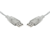 8Ware USB 2.0 Cable (2m) - Transparent | Fast Data Transfer | Male to Male Connector