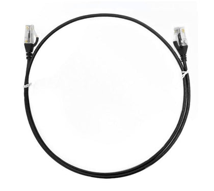 8Ware Cat6 Ultra-Thin Slim Cable - 0.25m (25cm) Black - Premium RJ45 Ethernet Network LAN UTP Patch Cord
