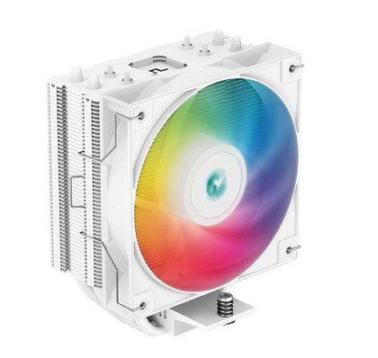 DeepCool AG400 ARGB WHITE Single Tower CPU Cooler, TDP 220W, 120mm Static ARGB Fan, Direct-Touch Copper Heat Pipes, Intel LGA1851/1700/AMD AM5