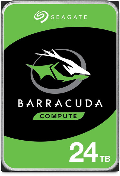 Seagate 24TB 3.5' Barracuda, SATA 6Gb/s, CMR, 7200RPM, 512MB Cache, 512e, HDD, 2 Years Warranty