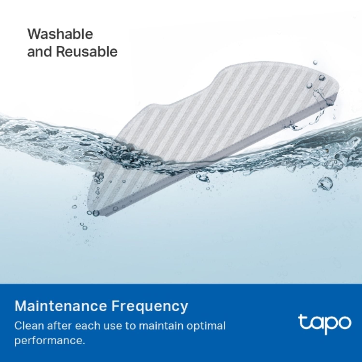 TP-Link Tapo RVA300 Tapo Robot Vacuum Washable Mop Cloth Compatible Models: Tapo RV30 Plus/RV30/RV30C Mop Plus/RV30C Mop/ RV20 Mop Plus/RV20 Mop/RV10
