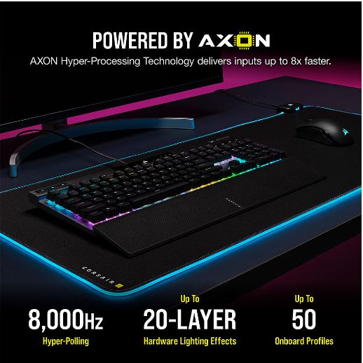 CORSAIR K70 RGB PRO Mechanical Gaming Keyboard, Backlit RGB LED, CHERRY MX Blue, Black, Black PBT Keycaps, Professional Gaming (EOL)