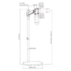 Brateck Mobile Spring assisted Display Floor Stand Fit Most 17'-35' Monitor Up to 10kg per screen VESA 75x75/100x100 Black colour (LS)