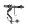 Brateck LDT81-C022UC-B NOTEWORTHY GAS SPRING DUAL MONITOR ARM WITH USB-A/USB-C PORTS Fit Most 17'-32' Monitor Fine Texture Black(LS)