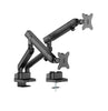 Brateck LDT84-C024-B DUAL SCREEN SLIM HEAVY-DUTY MECHANICAL SPRING MONITOR ARM BLACK, Fit Screen Size: 17'-35' up tp 12kg per screen (LS)