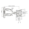 Brateck Elegant Full-Motion TV Wall Mount For 23'-42' up to 35KG, VESA Compatible: 75x75,100x100,200x100,200x200, Fine Texture Black (LS)