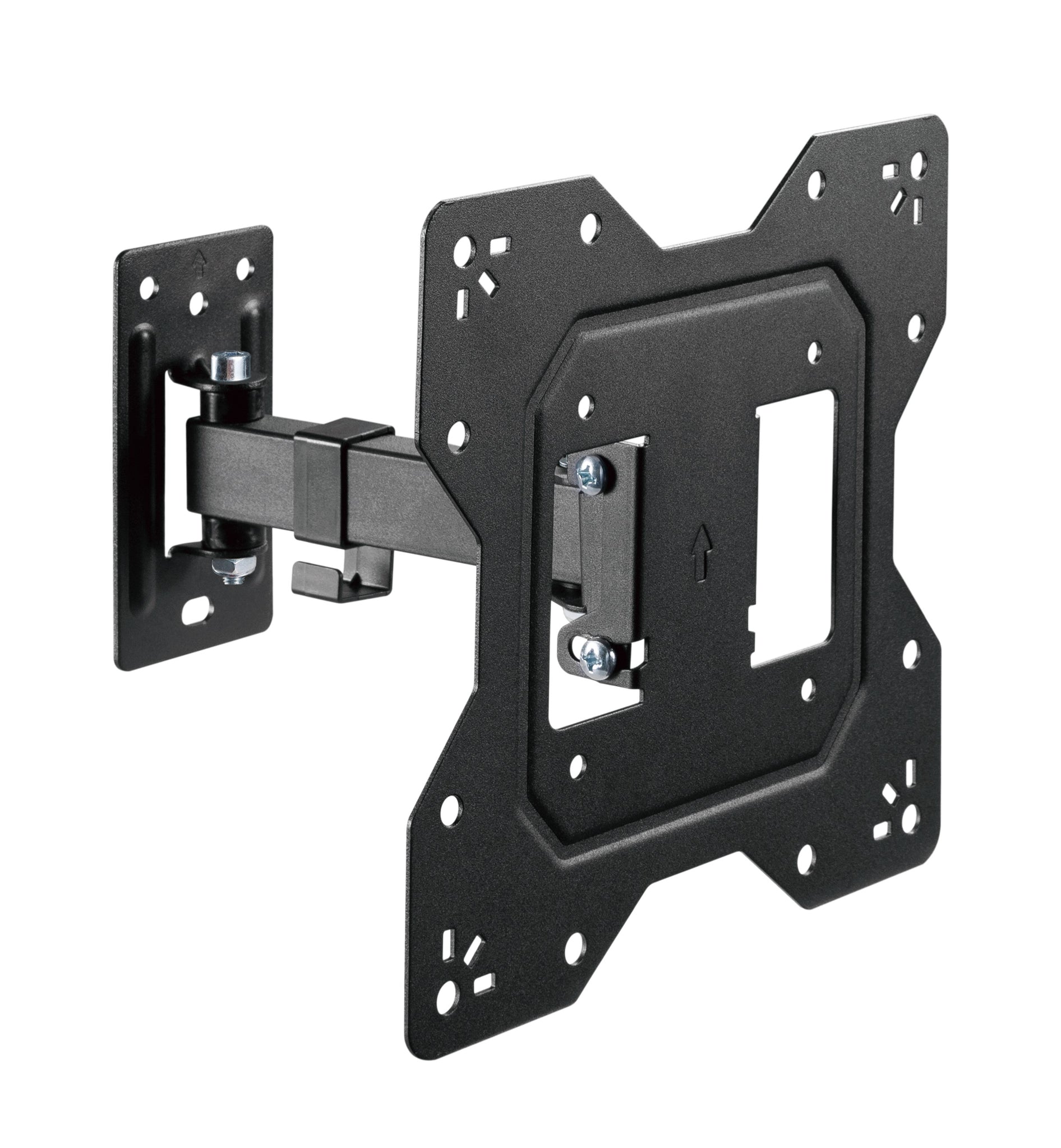 BrateckEconomical Full-Motion TV Wall Mount For 23'-43' Fit Curved TV up to 30KG, VESA 100x100,100x200,200x100,200x200 Fine Texture Black (LS)