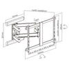 Brateck Premium Aluminum Full-Motion TV Wall Mount For 43'-90' Flat panel TVs up to 70KG, 660x930x445mm, Max. Mounting Hole: 800x407 (LS)