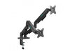 mbeat® activiva Ergolife Dual-Screen Gas Spring Monitor Arm allows you to smoothly adjust the height, angle, and tilt of both screens with minimal