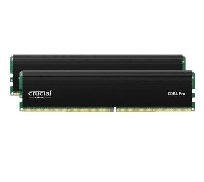 Crucial Pro 64GB (2x32GB) DDR4 UDIMM 3200MHz CL22 Black Heat Spreader Support Intel XMP AMD Ryzen for Desktop PC Gaming Memory