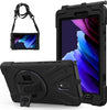 USP Rugged Samsung Galaxy Tab Active5 / Tab Active3 (8') Case Black - Built-in-Kickstand, Adjustable Hand Strap, Shoulder Strap, Pen Holder, DropProof