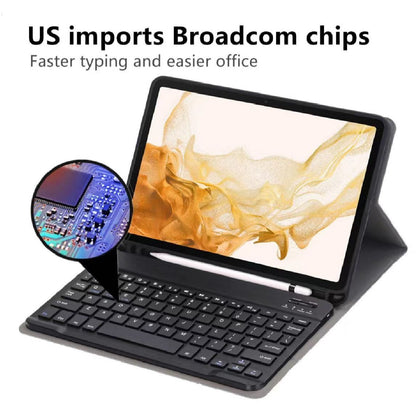 USP Samsung Galaxy Tab A9+ (11') Keyboard With Case Black - 3.0 ABS, Magnetic, PU Leather Covering, Front & Rear Facing Camera Holes