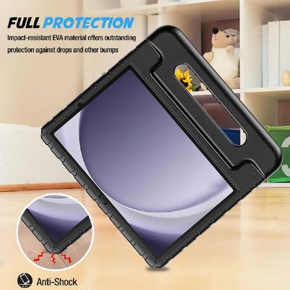 USP Samsung Galaxy Tab A9+ (11') Kid Friendly Case Black - Shockproof, Raised Edges, 180° Rotation, Portable & Lightweight, Perfect for Kid