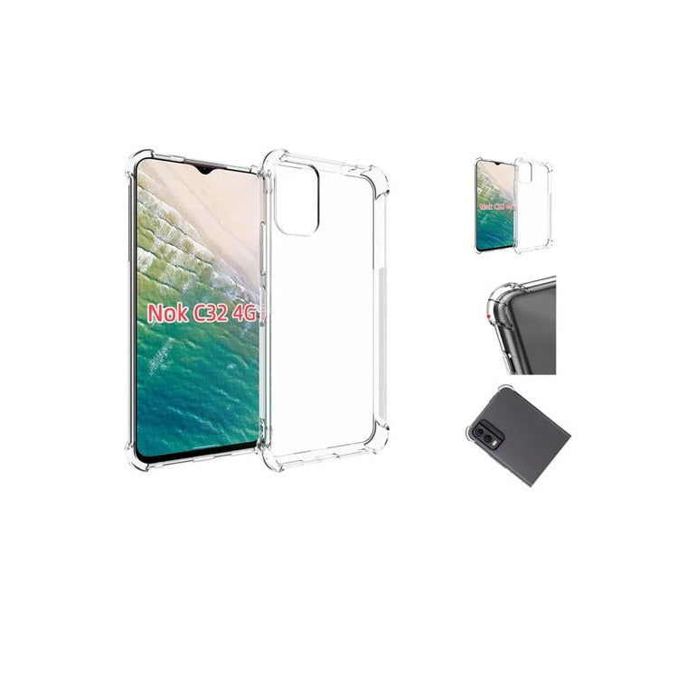 USP Nokia C32 4G Soft Clear Case - Crystal Clear, TPU Frame, Lightweight, ShockProof, Raised Edges, Pocket Friendly