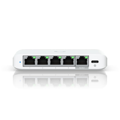 Ubiquiti Flex Mini 2.5G, (4) 2.5 GbE Ports, (1) 2.5 GbE PoE Input Port for Power,