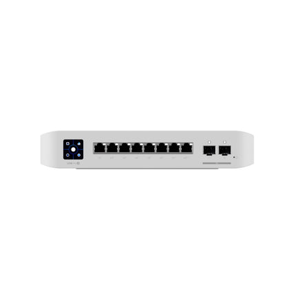 Ubiquiti UniFi Network, Switch, 8-Port, POE 120W, (6) GbE PoE+ Ports, (2) GbE PoE++ Ports, (2) 10G SFP+ Ports, Layer 3, Wall Mount,