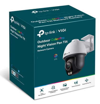 TP-Link VIGI 4MP C540S(4mm) Outdoor ColourPro Night Vision Pan Tilt Network Camera, 4mm Lens, Smart Detection,3YW
