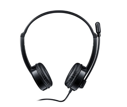 (LS)RAPOO H100c Wired Stereo Headsets - HD Voice Rotary Microphone Volume Adjustment 3.5mm Headphones (2  to 1 Audio plug included