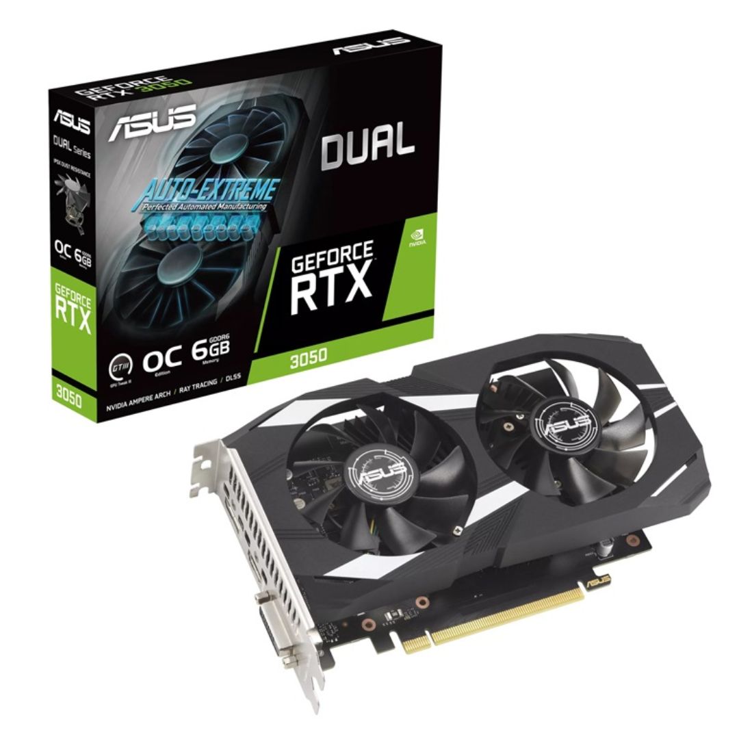ASUS nVidia GeForce RTX3050-O6G-LP-BRK RTX 3050 LP BRK OC Edition 6GB GDDR6 1507 MHz Boost Clock, RAM 14Gbps, xDP, 1xHDMI