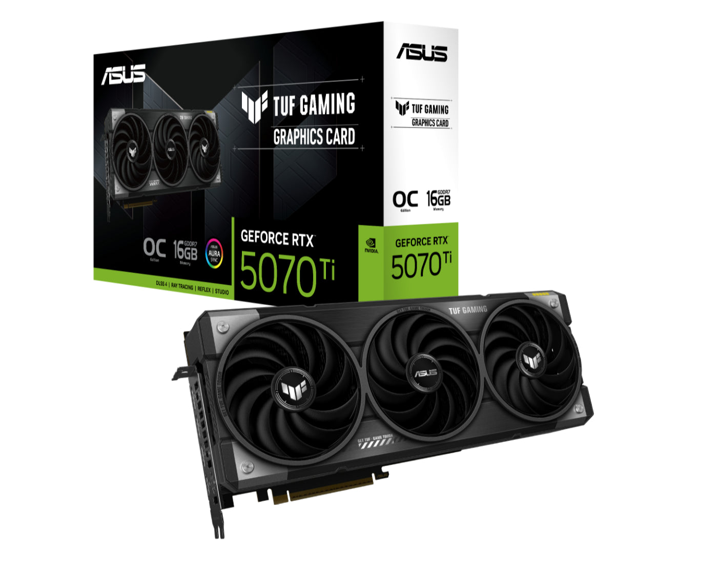 ASUS nVidia GeForce TUF-RTX5070TI-O16G-GAMING RTX5070TI 16GB GDDR7 2588MHz Boost Clock 28 Gbps 256-bit HDMI*2,DP*3,16G,D7 1484 TOPs