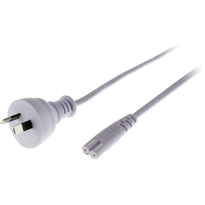 Fig 8 Leader 240C AC Mains to Fig 8 IEC C7 Appliance Power Cord - 2m Length in White