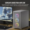 Corsair 3000D RGB AIRFLOW Mid-Tower PC Case - White, ATX, 360 GPU, 170 CPU cooler, 220 PSU, 3x AR120 RGB, 2x USB-A Gen 1