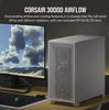 Corsair 3000D AIRFLOW Mid-Tower PC Case - White, ATX, 360mm GPU, 170mm CPU cooler, 220mm PSU, 360mm rad, 2x SP120, 2x USB-C 3.2 Gen 1