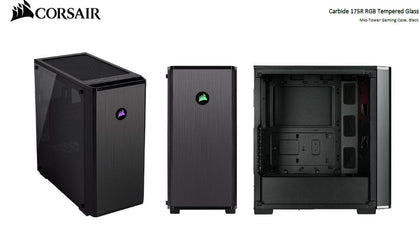 Corsair Carbide 175R RGB ATX Tempered Glass Case. Two Years Warranty (LS) Corsair