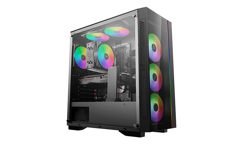 DeepCool MATREXX 55 V3 ADD-RGB 3F Tempered Glass Case, Supports E-ATX MB, 3 Preinstalled ARGB Fans DEEPCOOL