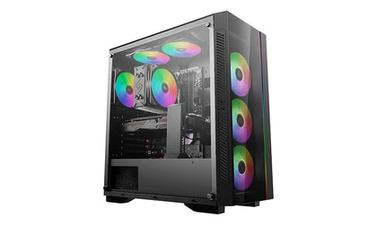 DeepCool MATREXX 55 V3 ADD-RGB 3F Tempered Glass Case, Supports E-ATX MB, 3 Preinstalled ARGB Fans DEEPCOOL