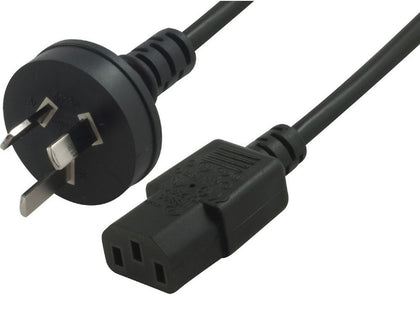 Astrotek AU Power Cable 2m - Male Wall 240v PC to Power Socket 3pin to IEC 320-C13 for Notebook/AC Adapter Black AU Certified Astrotek