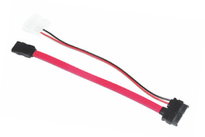 Astrotek Slim SATA Cable 30cm + 10cm 6 pins + 7 pins to 4 pins + 7 pins Red Colour Astrotek