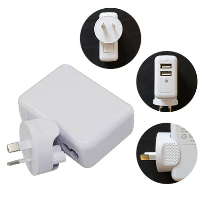 Astrotek USB Travel Wall Charger AU Power Adapter Plug 5V 2.1A 100V-240V 2 Ports White Colour for iPhone Samsung Smartphones & USB Devices ~CBAT-USB-P Astrotek