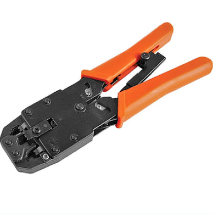 Astrotek 8 pins RJ-45 6 pins RJ-12 4 pins RJ-11 Crimper Cut Strip Crimping Tool Kit with Ratchet Orange Colour Hood RoHS ~CBC-RJ1245 Astrotek