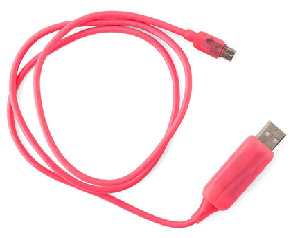 Astrotek 1m LED Light Up Visible Flowing Micro USB Charger Data Cable Pink Charging Cord for Samsung LG Android Mobile Phone Generic