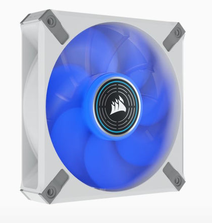Corsair ML ELITE Series, ML120 LED ELITE WHITE, 120mm Magnetic Levitation Blue LED Fan with AirGuide, Single Pack Corsair