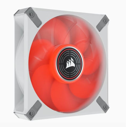 Corsair ML ELITE Series, ML120 LED ELITE WHITE, 120mm Magnetic Levitation Red LED Fan with AirGuide, Single Pack Corsair