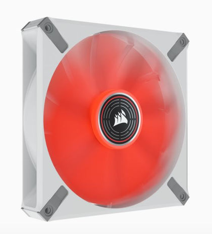 Corsair ML ELITE Series, ML140 LED ELITE WHITE, 140mm Magnetic Levitation Red LED Fan with AirGuide, Single Pack Corsair