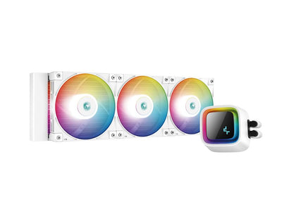 DeepCool LS720 White Premium Liquid CPU Cooler, 360mm Radiator, 3xFC120 A-RGB PWM Fans, Low Noise LGA2066/2011-v3/2011/1700/1200 AMD sTRX4/sTR4/AM5 DEEPCOOL