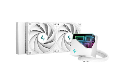 DeepCool LT520 Premium Liquid CPU Cooler, 240mm Radiator, High-Performance FK120 FDB Fans, Multidimensional Infinity Mirror Block, A-RGB (White)