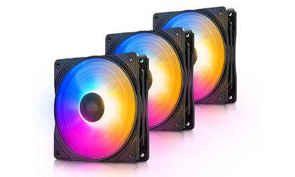 DeepCool RF120 FS (3-Pack) LED Fan 120mm Preset Purple/Blue/Orange LED Combination DEEPCOOL