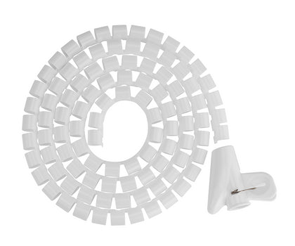 Brateck 15mm/0.59' Diameter Coiled Tube Cable Sleeve Material Polyethylene(PE) Dimensions 1000x15mm - White Brateck