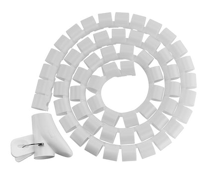 Brateck 30mm/1.2' Diameter Coiled Tube Cable Sleeve   Material Polyethylene(PE) Dimensions 1000x30mm - White Brateck