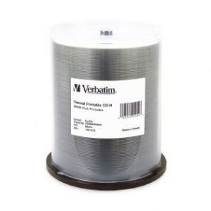 Verbatim CD-R 700MB 100Pk White Wide Thermal 52x - 95254 Verbatim