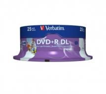Verbatim DVD+R DL 8.5GB 25Pk White Wide Inkjet 8x Verbatim