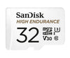 SanDisk High Endurance 32GB microSD 100MB/s 40MB/s 2.5K hrs 4K UHD C10 U3 V30 -40°C to 85°C Heat Freeze Shock Temp Water X-ray Proof SD Adapter >16GB Sandisk