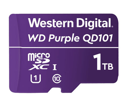 Western Digital WD Purple 1TB MicroSDXC Card 24/7 -25°C to 85°C Weather & Humidity Resistant for Surveillance IP Cameras mDVRs NVR Dash Cams Drones Western Digital