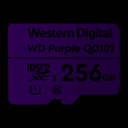Western Digital WD Purple 256GB MicroSDXC Card 24/7 -25°C to 85°C Weather & Humidity Resistant for Surveillance IP Cameras mDVRs NVR Dash Cams Drones Western Digital