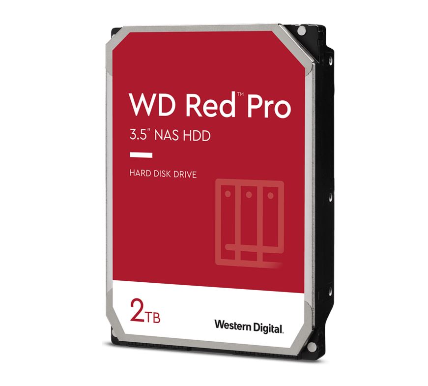 Western Digital WD Red Pro 2TB 3.5' NAS HDD SATA3 7200RPM 64MB Cache 24x7 300TBW ~24-bays NASware 3.0 CMR Tech 5yrs wty Western Digital